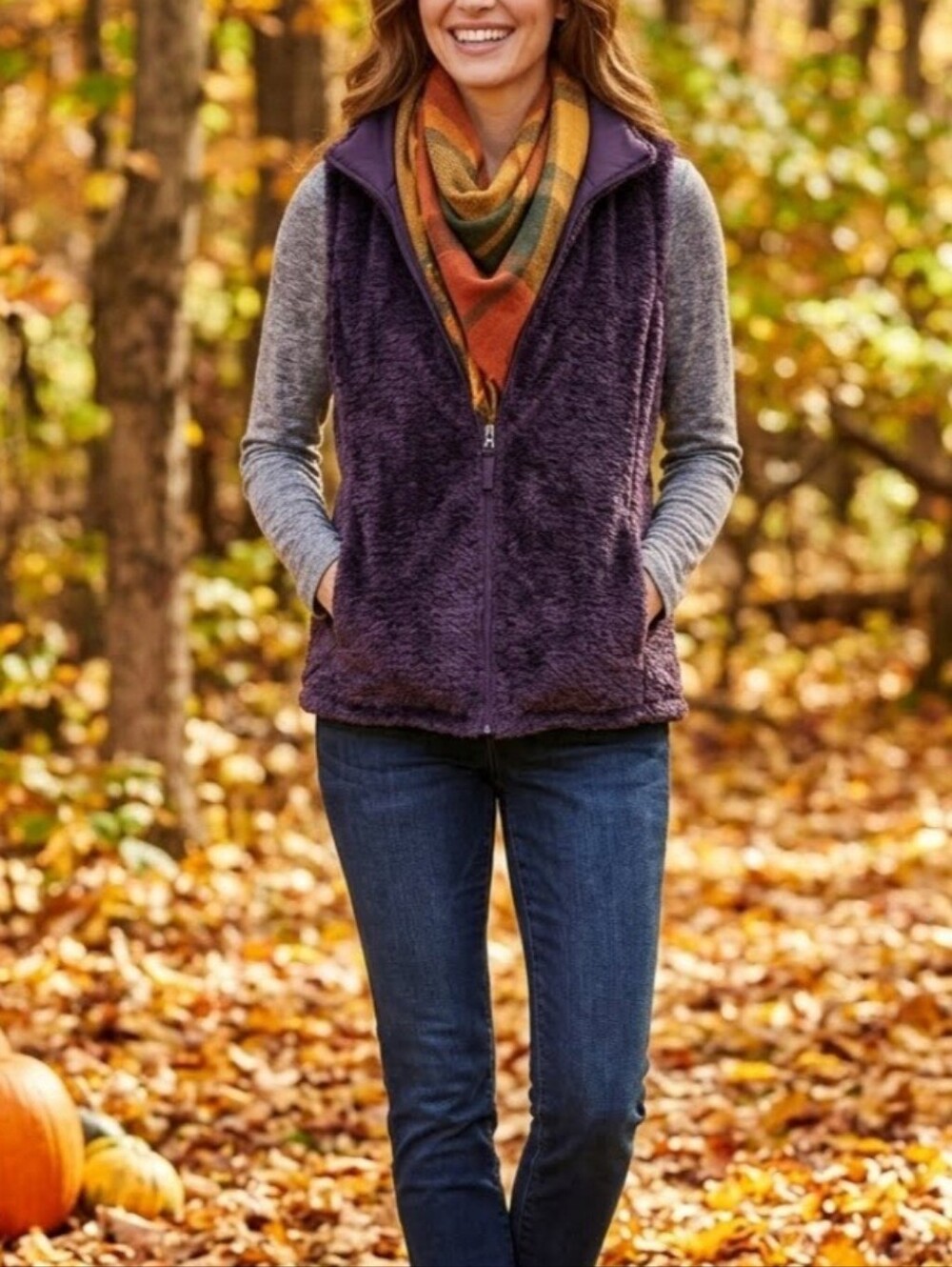 Free Country Quilted Plum Women's Vest Reversible